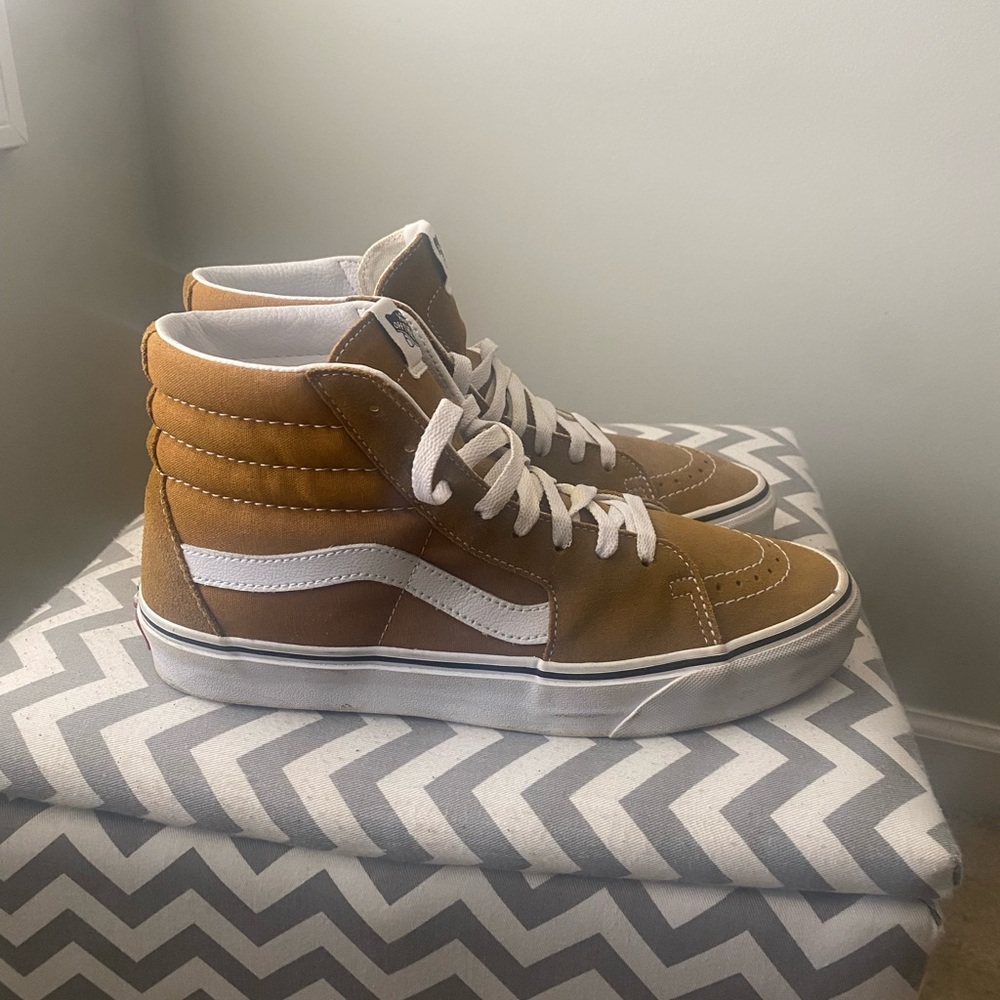 Vans Tan High-Top Sneakers with White Accents
